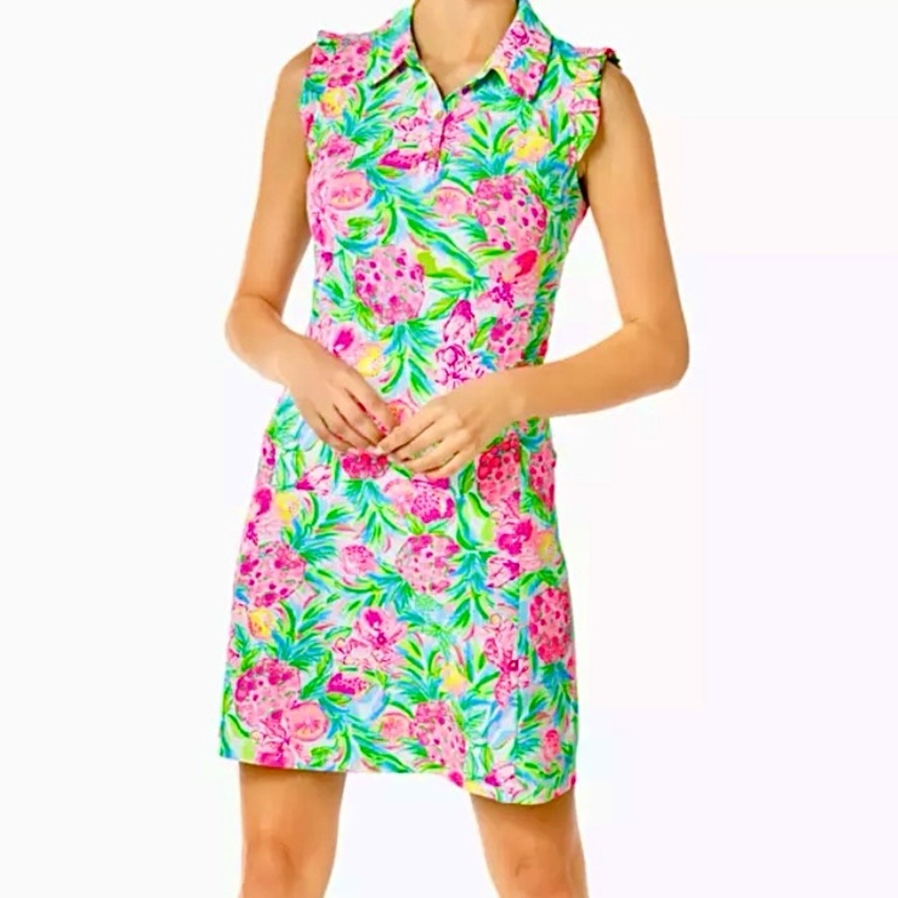 NEW! Lilly Pulitzer Silvia Mini Dress Pinky Green with Shorts Size XXS - Picture 3 of 11